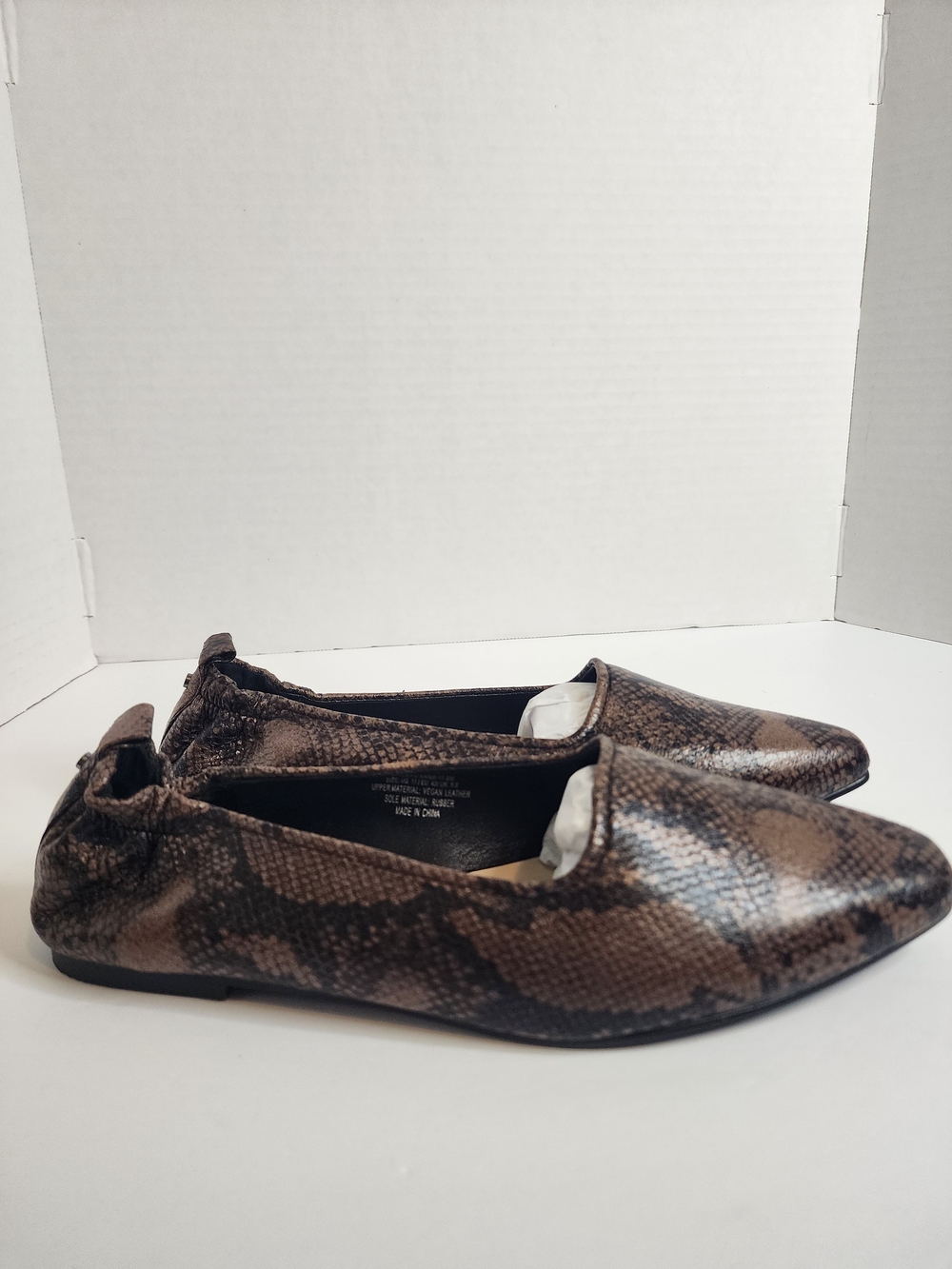 French Connection Emee Python Print Flat, Rouched Back.  NIB.  Women's Sz 11
